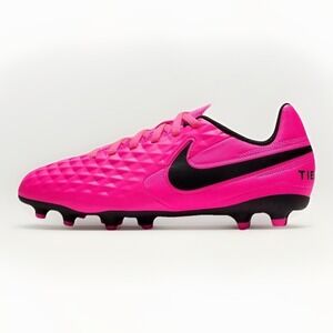 Nike Youth Size 3y Kids Tiempo JR Legend 8 Club FG/MG Soccer Cleats Pink Blast